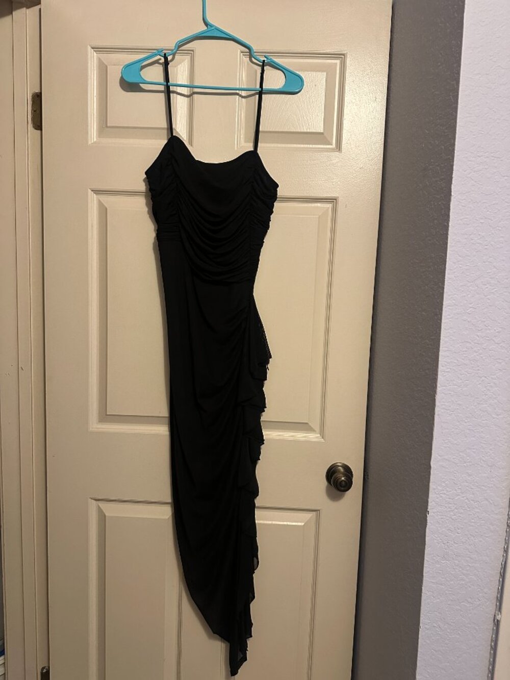 Fashion Nova Black Ruched Midi Dress - Size L